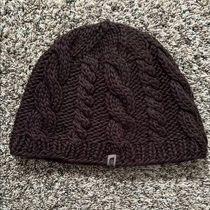 The North Face brown knit winter hat